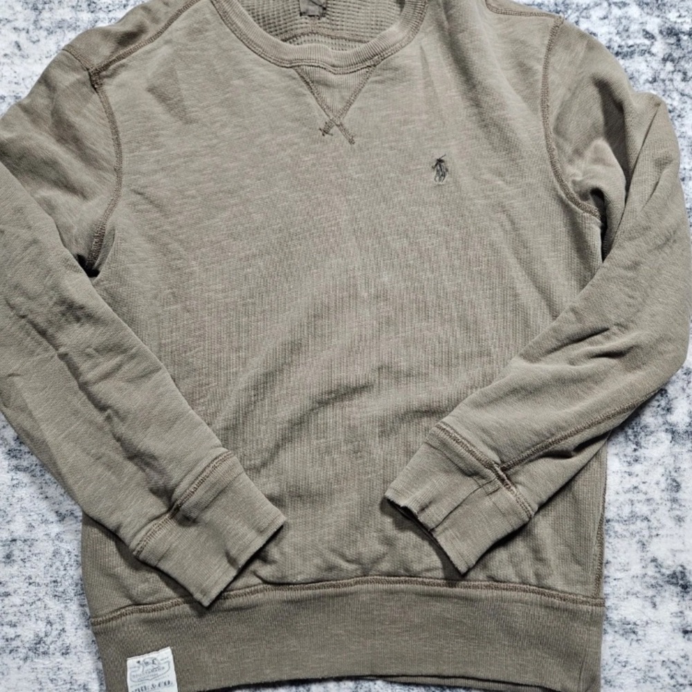 VTG Polo Ralph Lauren Sportsman Outfitters Thermal Lined Crewneck Sweatshirt S